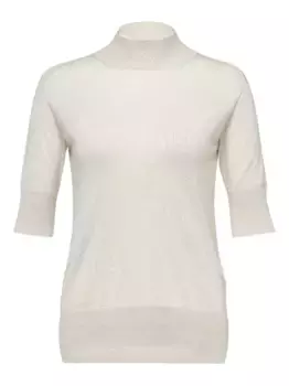 Свитер с высоким воротом и короткими рукавами JIL SANDER, нейтральный