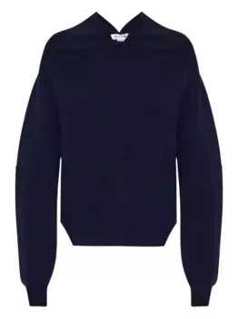 Свитер с высоким воротом и разрезом по низу VICTORIA BECKHAM, синий
