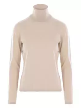 Свитер с высоким воротом и ребристой отделкой MAX MARA, нейтральный