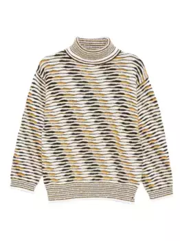 Свитер с высоким воротом и узором в виде пламени Missoni, желтый
