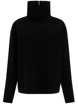 Свитер с высоким воротом на молнии Auralee, черный