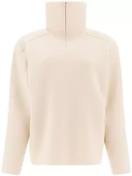 Свитер с высоким воротом на молнии Auralee, белый