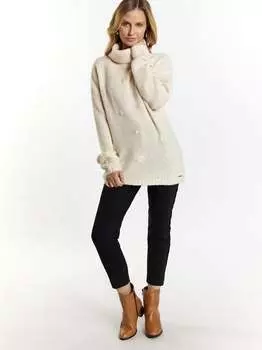 Свитер с высоким воротом Usha, бежевый