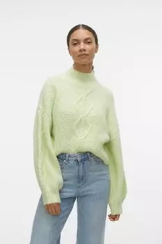 Свитер с высоким воротом Vero Moda, зеленый