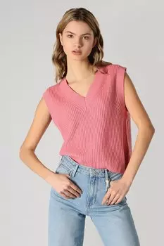 Свитер с заостренным воротником, без рукавов Colin'S, розовый