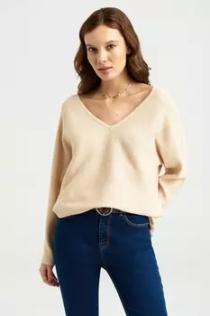 Свитер с заостренным воротником Greenpoint, белый