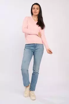 Свитер с заостренным воротником и заниженными рукавами Kvl By Kenvelo, розовый