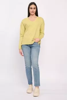 Свитер с заостренным воротником и заниженными рукавами Kvl By Kenvelo, желтый
