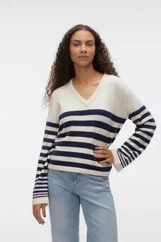Свитер с заостренным воротником Vero Moda, черный