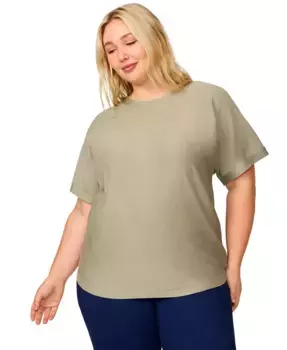 Свитер с запахом и рукавами долман, больших размеров Melissa Paige, коричневый/бежевый