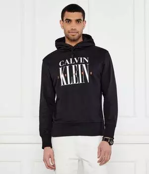 Свитер с засечками Regular fit Calvin Klein Jeans, черный