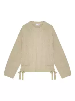 Свитер с завязками GANNI, зеленый