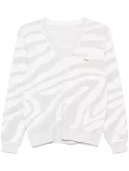 Свитер с зебровым узором LIU JO, белый