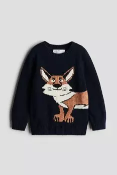 Свитер с жаккардовым мотивом H&M, синий