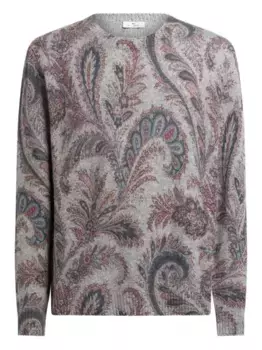 Свитер с жаккардовым узором пейсли ETRO, серый