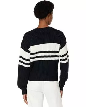 Свитер Saltwater Luxe Alia Long Sleeve Stripe Sweater, черный