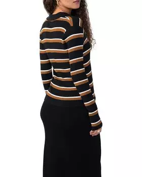 Свитер Sanctuary Your Love Button Front Top, цвет Black/Spice Stripe