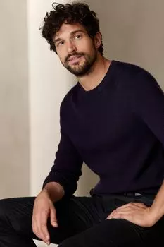 Свитер Sante из шерсти мериноса Banana Republic, синий