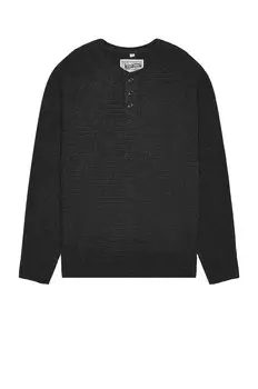 Свитер Schott Button Henley, черный