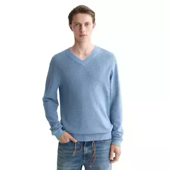 Свитер Scotch & Soda Regular Fit Linen v neck, синий