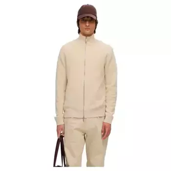 Свитер Selected Dane full zip, бежевый