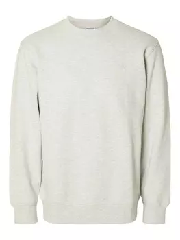 Свитер SELECTED HOMME Sweatshirt SLHAron, светло-серый