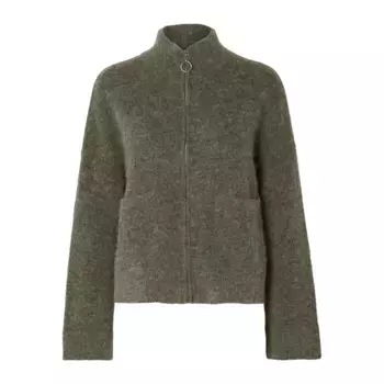 Свитер Selected Sia Full Zip, зеленый