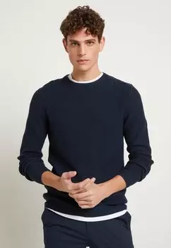 Свитер Selected SLHBERG CREW NECK B NOOS, цвет Navy Blazer/Melange