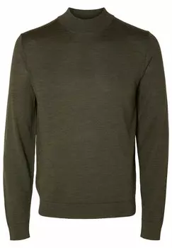 Свитер Selected, темно-зеленый