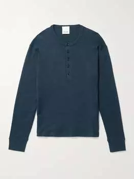 Свитер Serafino в рубчик из смеси хлопка и кашемира ALLUDE, нави