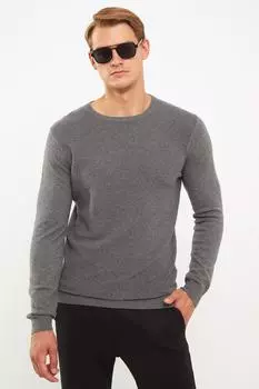 Свитер - Серый - Классический крой LC Waikiki, серый