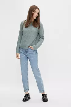 Свитер - Серый - Классический крой PIECES, серый