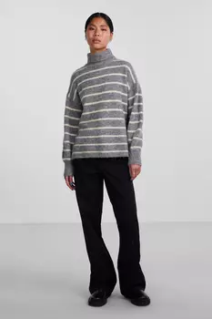 Свитер - Серый - Классический крой PIECES, серый