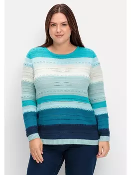 Свитер sheego, цвет mint gestreift