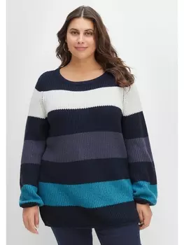 Свитер sheego, цвет nachtblau gestreift