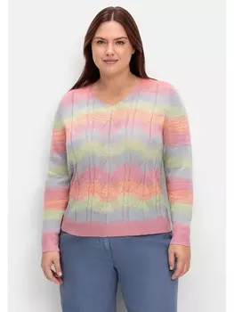 Свитер sheego, цвет ros gestreift