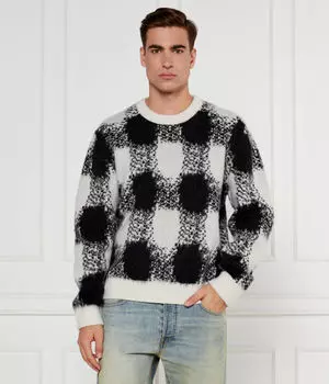 Свитер шекер Oversize fit Hugo, белый