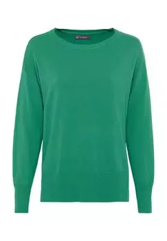 Свитер шелково-кашемировый Грац, разрезы по бокам, женский Galeria, зеленый