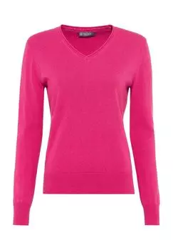 Свитер шелково-кашемировый «Монако», V-образный вырез, женский Galeria, цвет Bright Pink