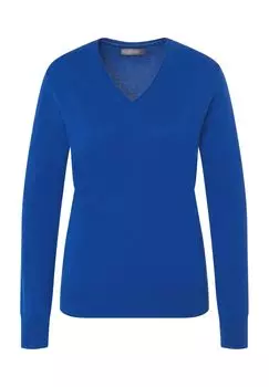 Свитер шелково-кашемировый «Монако», V-образный вырез, женский Galeria, цвет Royal