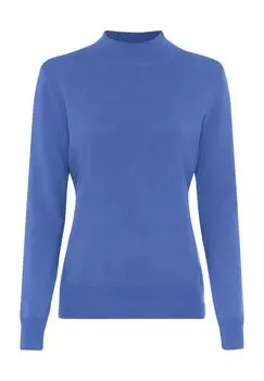 Свитер шелково-кашемировый Рим, воротник стойка, женский Galeria, цвет Midblue
