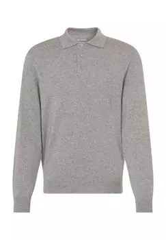 Свитер шелково-кашемировый, с воротником-поло, мужской GALERIA, цвет 3 Grey Mel 75484