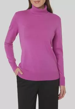 Свитер шелково-кашемировый с высоким воротником «Флоренция», манжеты в рубчик, женский Galeria, цвет Purpele