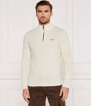 Свитер шерстяной Aeronautica Militare Regular Fit, экрю