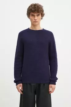Свитер шерстяной Birnir Brushed Lambswool Norse Projects, темно-синий