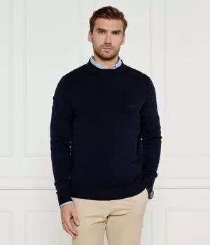 Свитер шерстяной Boss Ebacio Regular Fit, синий