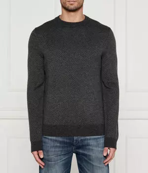 Свитер шерстяной Boss H-eltoro Regular Fit, черный