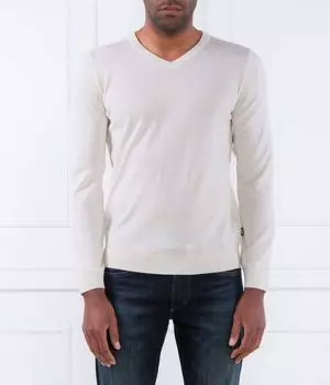 Свитер шерстяной Boss Melba-p Slim Fit, белый