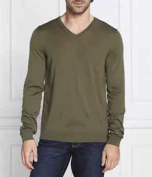 Свитер шерстяной Boss Melba-P Slim Fit, зеленый