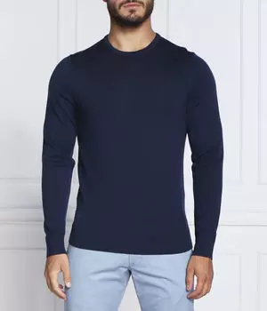 Свитер шерстяной Calvin Klein приталенный, синий